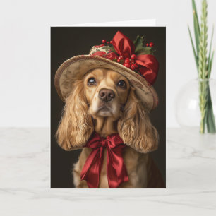Cartes Pour Fêtes Annuelles Cocker Spaniel Noël Élégant Chien Victorien