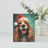 Cartes Pour Fêtes Annuelles Cocker Spaniel peinture à la brosse de Noël (Debout devant)