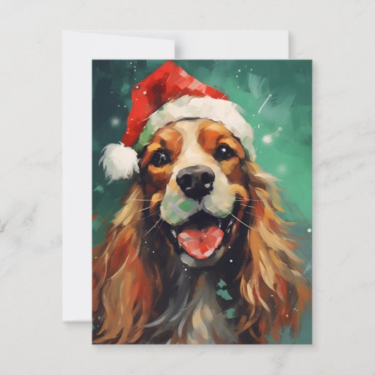 Cartes Pour Fêtes Annuelles Cocker Spaniel peinture à la brosse de Noël (Devant)