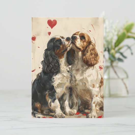 Cartes Pour Fêtes Annuelles Cocker spaniel Saint-Valentin (Debout devant)