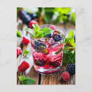Cartes Pour Fêtes Annuelles Cocktail Berry Gin - Mélange Frais