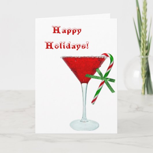 Cartes Pour Fêtes Annuelles Cocktail de Noël (Devant)