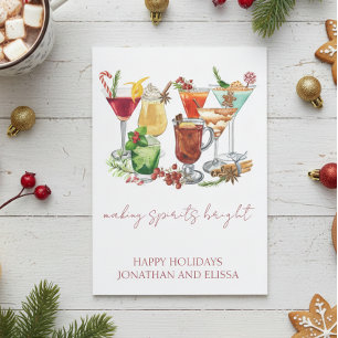 Cartes Pour Fêtes Annuelles Cocktail de Noël Making Spirits Bright