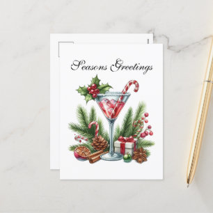 Cartes Pour Fêtes Annuelles Cocktail de Noël personnalisable Festive