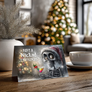 Cartes Pour Fêtes Annuelles Cocktail et squelette de Noël
