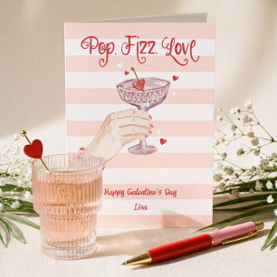 Cartes Pour Fêtes Annuelles Cocktail Fizz Amour Pop Cheers Bonne Fête de Galen