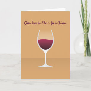 Cartes Pour Fêtes Annuelles Cocktail Valentine : Notre amour est comme un vin