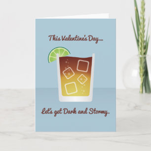 Cartes Pour Fêtes Annuelles Cocktail Valentine : Obtenons Dark and Stormy