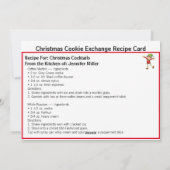 Cartes Pour Fêtes Annuelles Cocktails de Noël Exchange Recette 5 x 7 (Dos)
