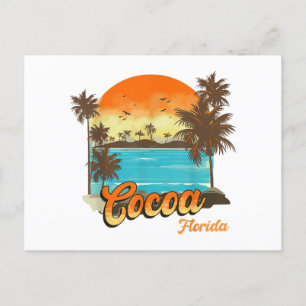 Cartes Pour Fêtes Annuelles Cocoa Florida Beach Vacances été Palm Sunset