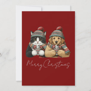 Cartes Pour Fêtes Annuelles Cocoa pour chien et chat douillet