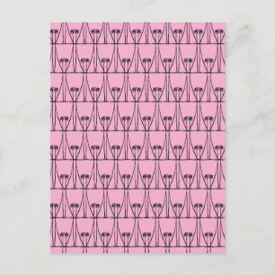 Cartes Pour Fêtes Annuelles Cocotiers en silhouette rose