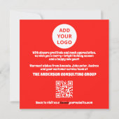 Cartes Pour Fêtes Annuelles Code QR de logo d'entreprise moderne éditable Noël (Dos)
