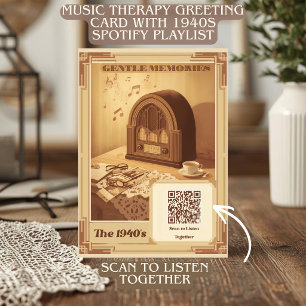 Cartes Pour Fêtes Annuelles Code QR de musicothérapie des années 1940 avec les