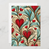 Cartes Pour Fêtes Annuelles Coeur (Devant / Derrière)