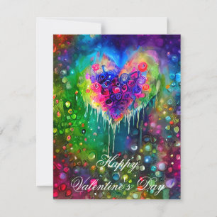 Cartes Pour Fêtes Annuelles Coeur abstrait lumineux et bulles valentine pour e