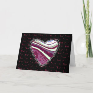 Cartes Pour Fêtes Annuelles Coeur Abstrait rose Valentine Love Romance