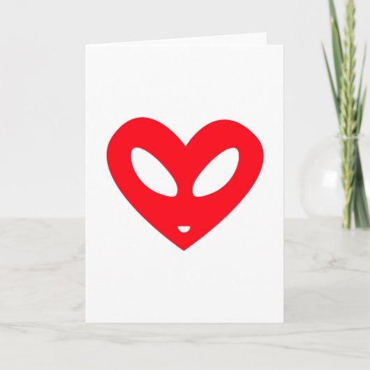 Cartes Pour Fêtes Annuelles Coeur Alien (Devant)