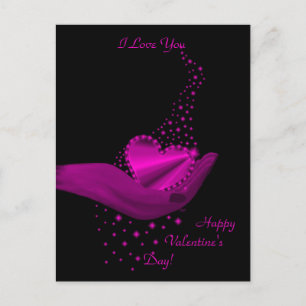 Cartes Pour Fêtes Annuelles Coeur arc-en-ciel en main avec étoiles