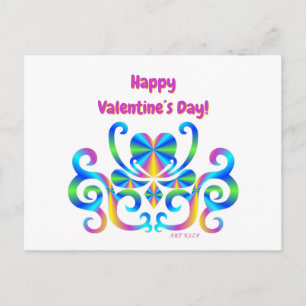 Cartes Pour Fêtes Annuelles Cœur Arc-en-ciel et Lys