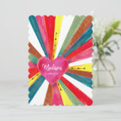 Cartes Pour Fêtes Annuelles Coeur arc-en-ciel rose mignon (Debout devant)