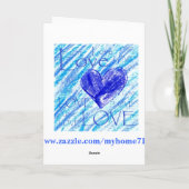 Cartes Pour Fêtes Annuelles Coeur bleu (Dos)