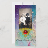 CARTES POUR FÊTES ANNUELLES COEUR CELTIQUE EN VERT BLEU, TURQUOISE, PARKLES D' (Devant)