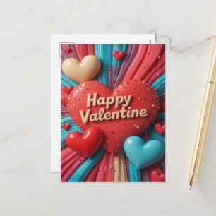 Cartes Pour Fêtes Annuelles Cœur Coloré Saint Valentin Joyeuse Saint-Valentin