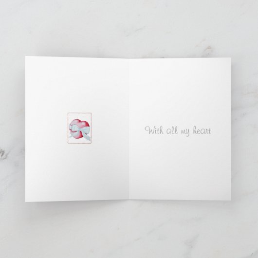 Cartes Pour Fêtes Annuelles coeur d'amour noué à ruban arc valentine (Intérieur)