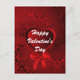 Cartes Pour Fêtes Annuelles Coeur d'amour romantique rouge Valentines