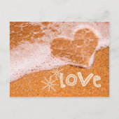 Cartes Pour Fêtes Annuelles Coeur dans le sable. St-Valentin (Devant)