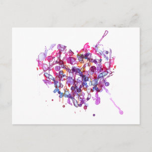 Cartes Pour Fêtes Annuelles Coeur d'aquarelle Abstraite pour la Saint Valentin