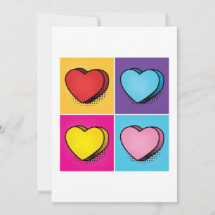 Cartes Pour Fêtes Annuelles Cœur de bonbon Cœurs Pop Art Saint-Valentin