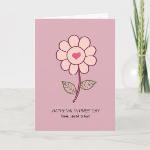 Cartes Pour Fêtes Annuelles coeur de fleurs