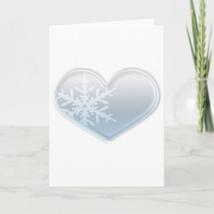 Cartes Pour Fêtes Annuelles coeur de flocon bleu