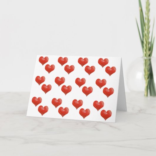 Cartes Pour Fêtes Annuelles coeur de fraise (Devant)