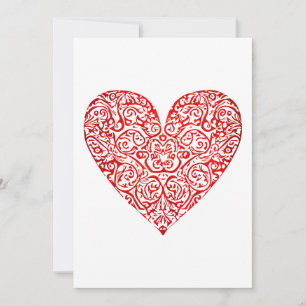 Cartes Pour Fêtes Annuelles Coeur de gribouillage d'amour Art abstrait, n° 02