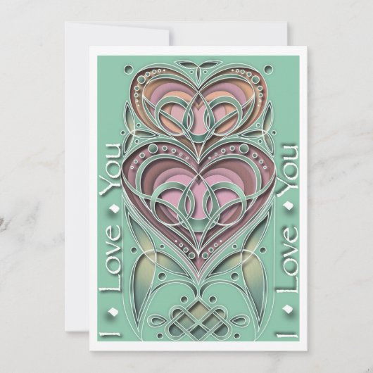 Cartes Pour Fêtes Annuelles Cœur de la Saint-Valentin de style celtique (Devant)