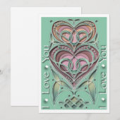 Cartes Pour Fêtes Annuelles Cœur de la Saint-Valentin de style celtique (Devant / Derrière)