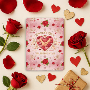 Cartes Pour Fêtes Annuelles Cœur de l'amour maternel rose vintage romantique