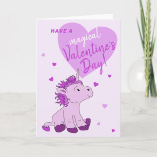 Cartes Pour Fêtes Annuelles Cœur de licorne rose pour la Saint-Valentin en cla