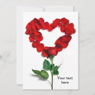 Cartes Pour Fêtes Annuelles Cœur de rose de la Saint-Valentin