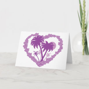 Cartes Pour Fêtes Annuelles Coeur de Saint-Valentin de Palmier d'Hawaï