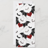 Cartes Pour Fêtes Annuelles Cœur d'Halloween avec ailes de chauve-souris noire (Devant)