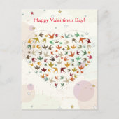 Cartes Pour Fêtes Annuelles Coeur d'oiseaux volant Heureuse Sainte-Valentin en (Devant)