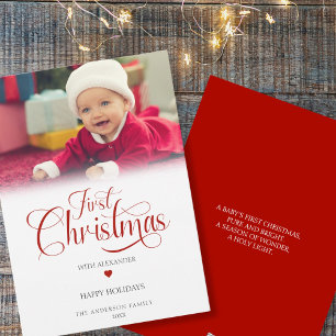 Cartes Pour Fêtes Annuelles Coeur du premier script photo de Noël