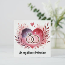 Cœur et anneaux à la couronne florale – Sois à moi