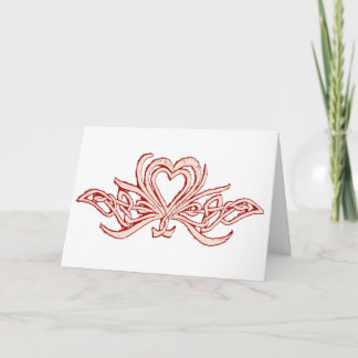 Cartes Pour Fêtes Annuelles Coeur et noeud celtique Valentine Rouge Blush
