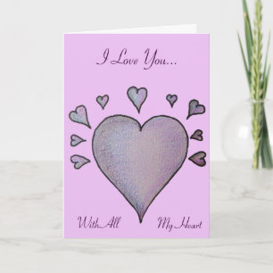 Cartes Pour Fêtes Annuelles coeur et petits coeurs et verset romantique origin