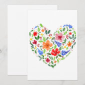 Cartes Pour Fêtes Annuelles Coeur floral (Devant / Derrière)